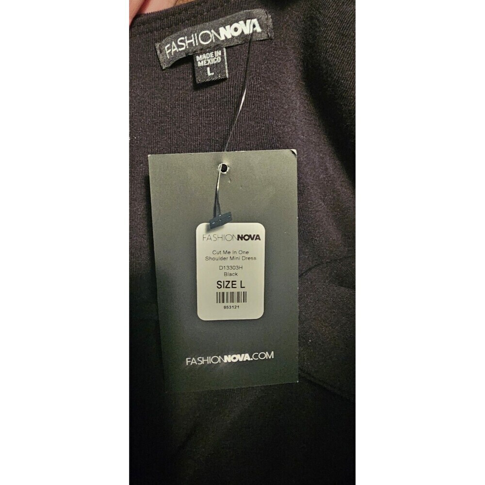 Fashion Nova Cut Me In One Shoulder Mini Dress Size Large Cutout Bodycon NWT - Picture 4 of 7